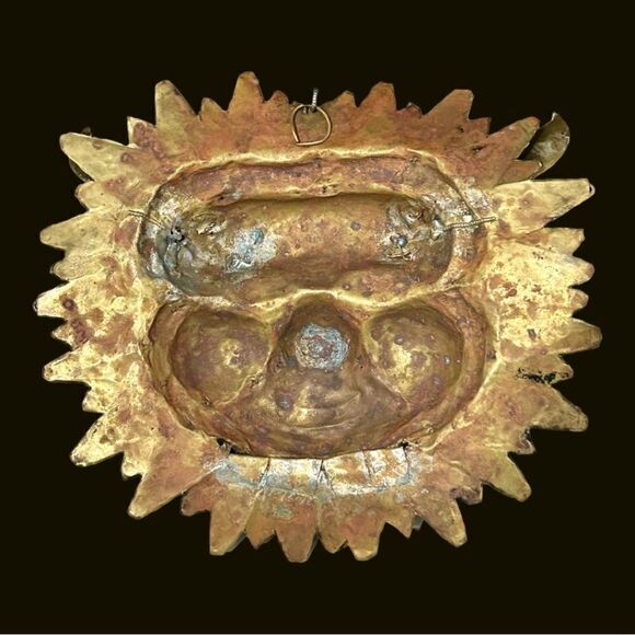 Vintage Copper Repousse Ritual Mask Of Mahakala - Picture 6 of 13